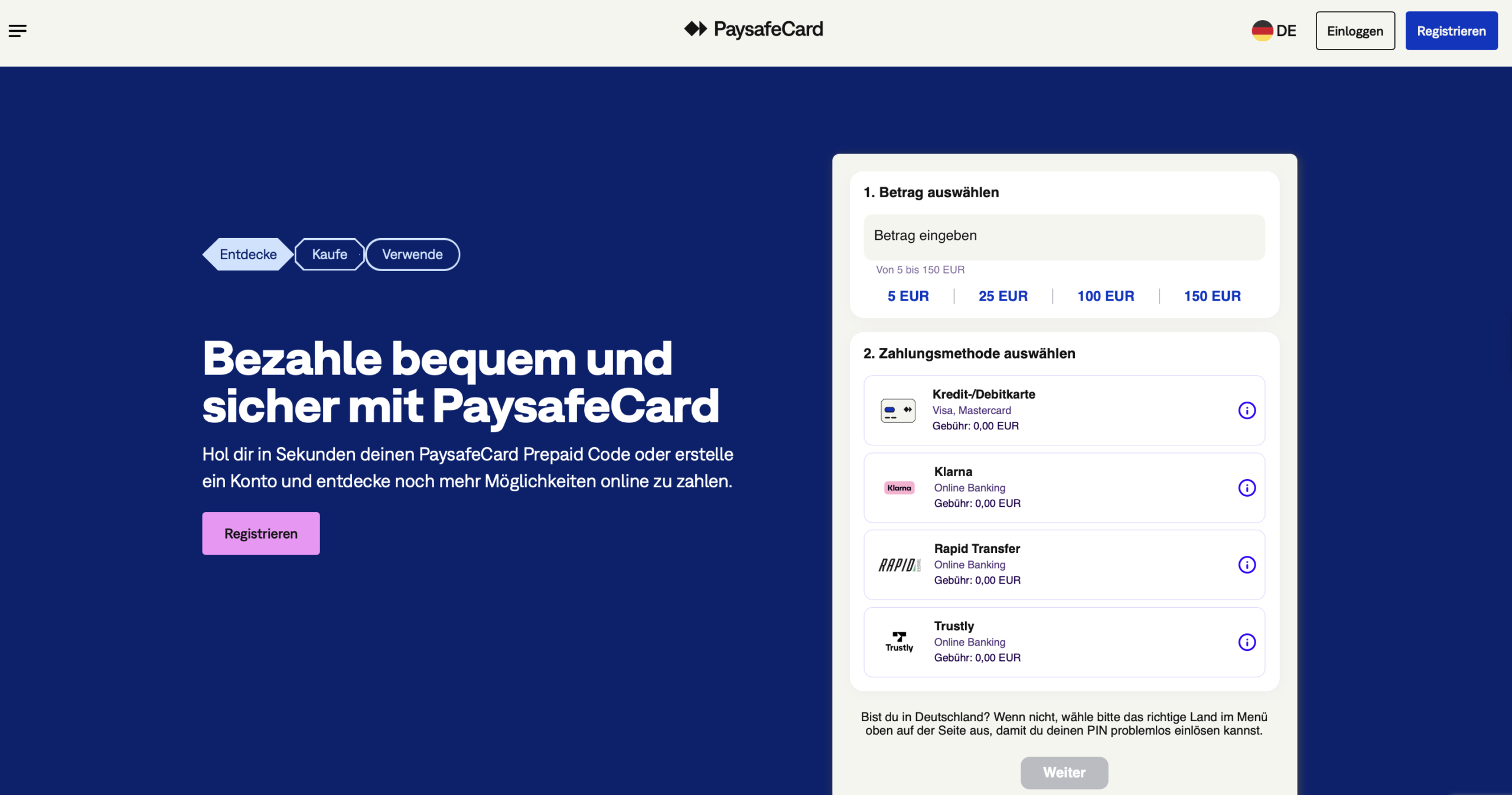 Online bar bezahlen kannst PaysafeCard